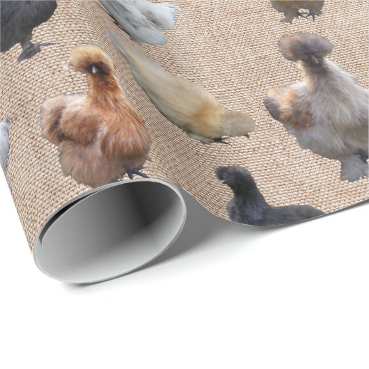 Silkie Bantam Burlap Cadeaupapier (Rol Hoek)