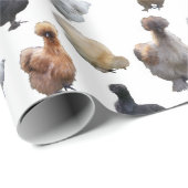 Silkie Bantam Chickens Cadeaupapier (Rol Hoek)