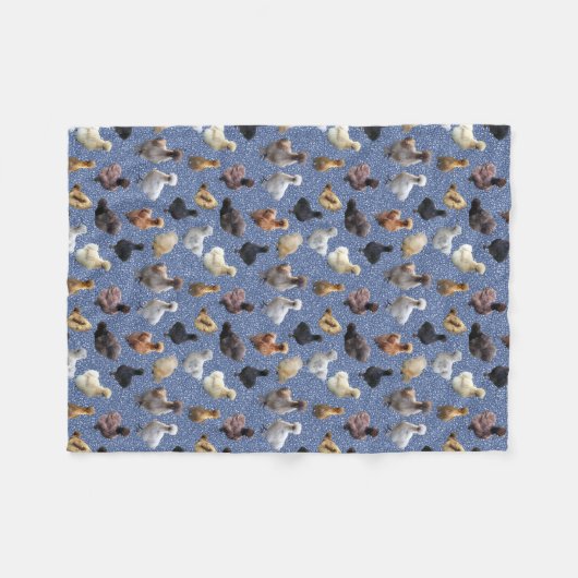 Silkie Bantam Chickens Faux Glitter Blue Fleece Deken (Voorkant (Horizontaal))