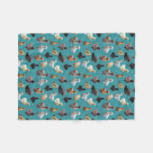 Silkie Bantam Chickens Faux Glitter Turquoise Fleece Deken (Voorkant (Horizontaal))