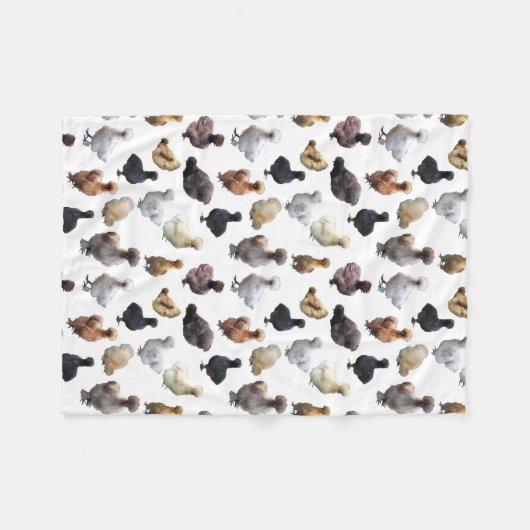 Silkie Bantam Chickens Fleece Deken (Voorkant (Horizontaal))