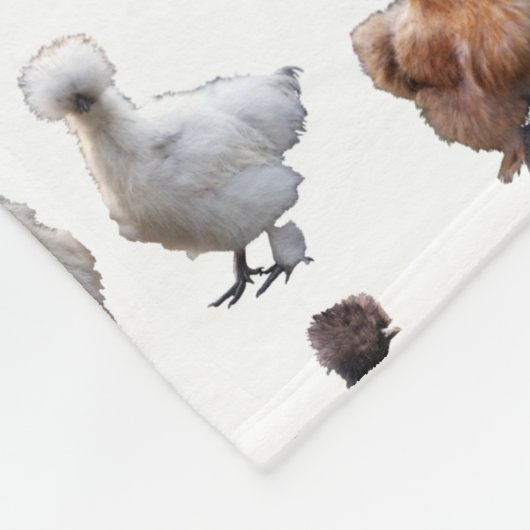 Silkie Bantam Chickens Fleece Deken (Hoek)