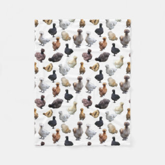 Silkie Bantam Chickens Fleece Deken