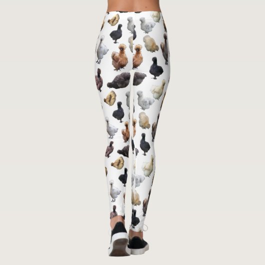 Silkie Bantam Chickens Leggings (Achterkant)