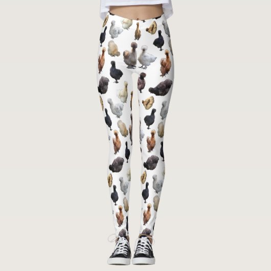 Silkie Bantam Chickens Leggings (Voorkant)