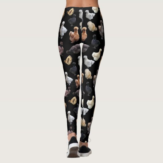 Silkie Bantam Chickens Leggings (Achterkant)