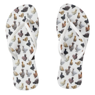 Silkie Bantam Chickens Teenslippers