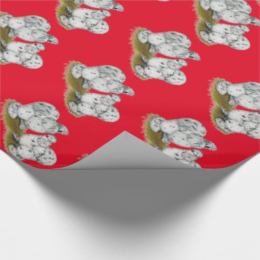 Silkie Bantam Splash Chickens Cadeaupapier (Hoek)