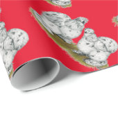 Silkie Bantam Splash Chickens Cadeaupapier (Rol Hoek)