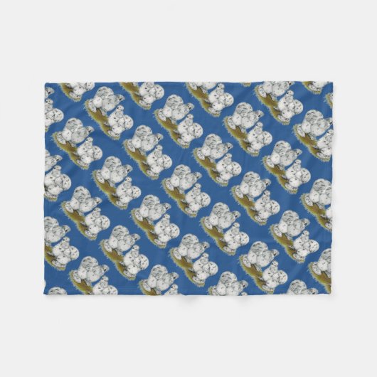 Silkie Bantam Splash Chickens Fleece Deken (Voorkant (Horizontaal))