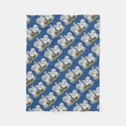 Silkie Bantam Splash Chickens Fleece Deken (Voorkant)