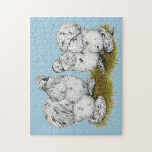 Silkie Bantam Splash Chickens Legpuzzel (Verticaal)