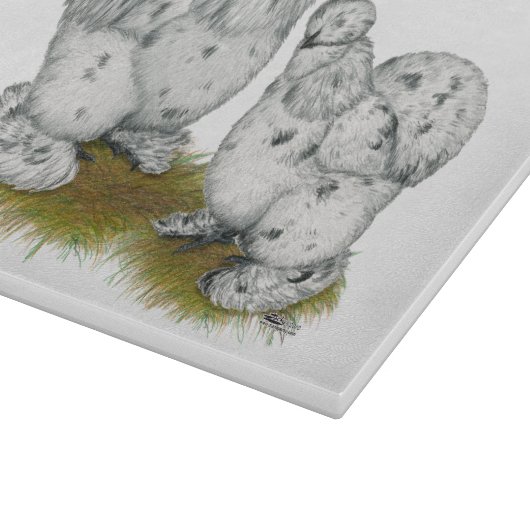 Silkie Bantam Splash Chickens Snijplank (Hoek)