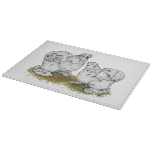 Silkie Bantam Splash Chickens Snijplank (Hoek)