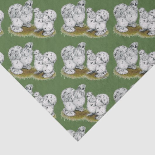 Silkie Bantam Splash Chickens Tissuepapier (Detail)