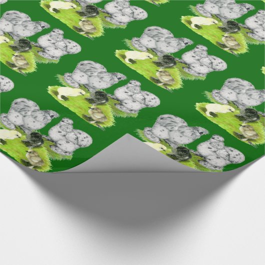 Silkie Bantam Splash Family Cadeaupapier (Hoek)