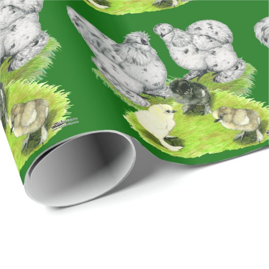 Silkie Bantam Splash Family Cadeaupapier (Rol Hoek)