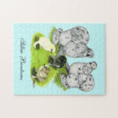 Silkie Bantam Splash Family Legpuzzel (Horizontaal)