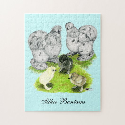 Silkie Bantam Splash Family Legpuzzel (Verticaal)