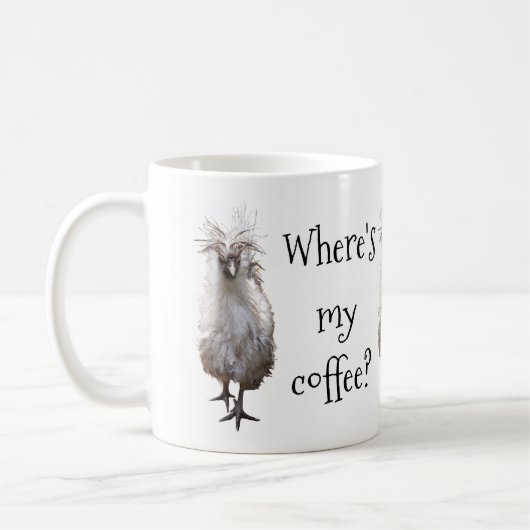 Silkie Bantam Waar is mijn koffie? Koffiemok (Links)