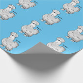 Silkie cartoon illustratie cadeaupapier (Hoek)