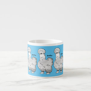 Silkie cartoon illustratie espresso kop