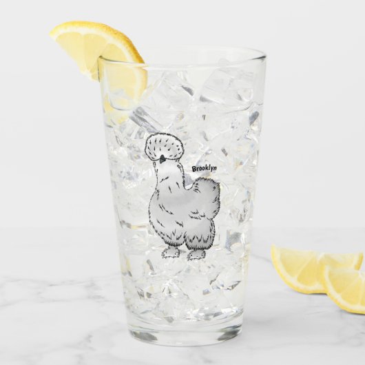 Silkie cartoon illustratie glas (Voorkant ijs)