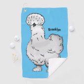Silkie cartoon illustratie golfhanddoek (Insitu)