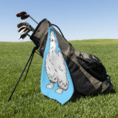 Silkie cartoon illustratie golfhanddoek (Groen)