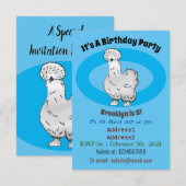 Silkie cartoon illustratie kaart (Voorkant / Achterkant)