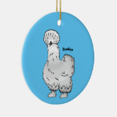 Silkie cartoon illustratie keramisch ornament (Rechts)