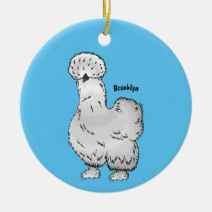 Silkie cartoon illustratie keramisch ornament