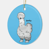 Silkie cartoon illustratie keramisch ornament (Links)