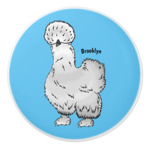 Silkie cartoon illustratie keramische knop