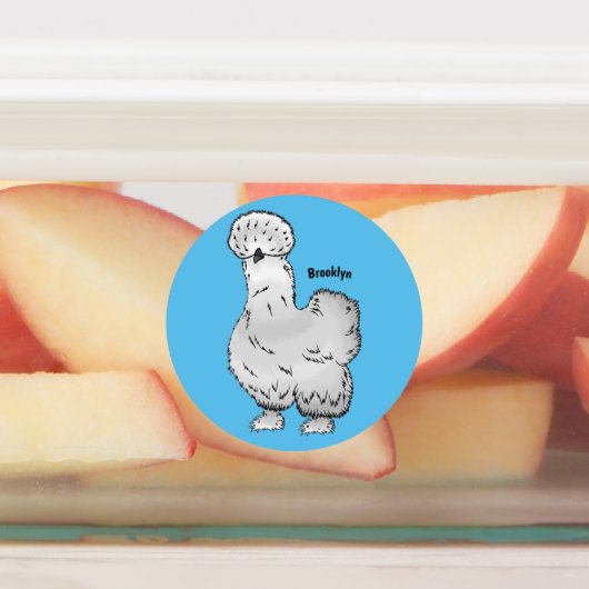 Silkie cartoon illustratie labels (Aangebracht)