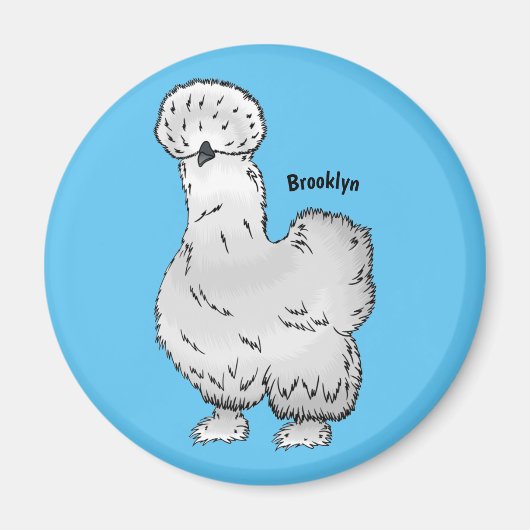 Silkie cartoon illustratie magneet (Voorkant)