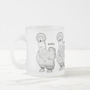 Silkie cartoon illustratie matglas koffiemok