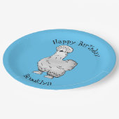 Silkie cartoon illustratie papieren bordje (Gekanteld)