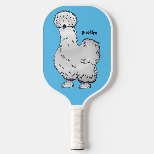 Silkie cartoon illustratie pickleball paddle (Voorkant)