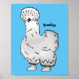 Silkie cartoon illustratie poster