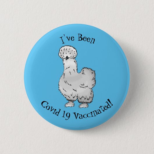 Silkie cartoon illustratie ronde button 5,7 cm (Voorkant)
