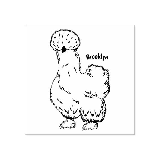 Silkie cartoon illustratie rubberstempel (Afrduk)