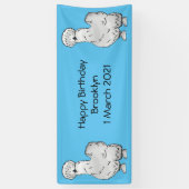 Silkie cartoon illustratie spandoek (Verticaal)