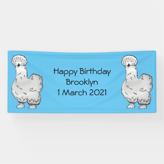 Silkie cartoon illustratie spandoek (Horizontaal)