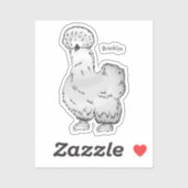 Silkie cartoon illustratie sticker (Vel)