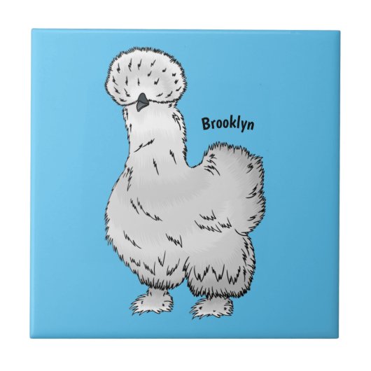 Silkie cartoon illustratie tegeltje (Voorkant)