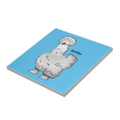 Silkie cartoon illustratie tegeltje (Zijkant)