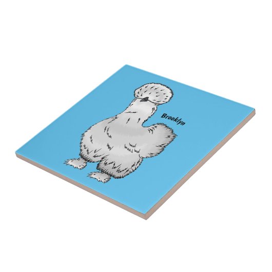 Silkie cartoon illustratie tegeltje (Zijkant)