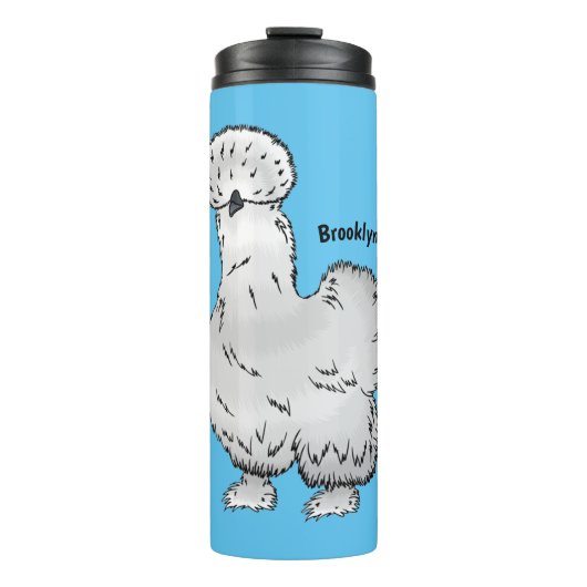 Silkie cartoon illustratie thermosbeker (Voorkant)