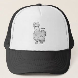 Silkie cartoon illustratie trucker pet